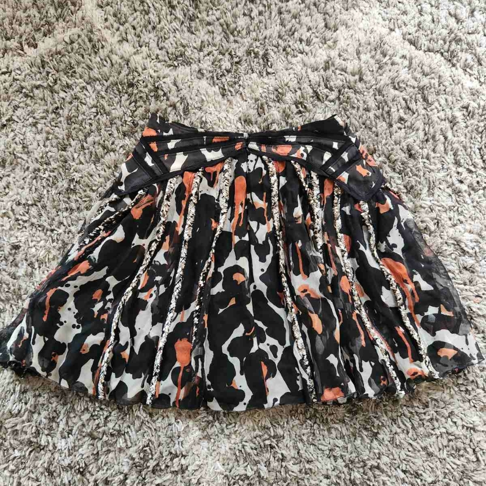 Zac Posen 100% Silk Pleated Skirt